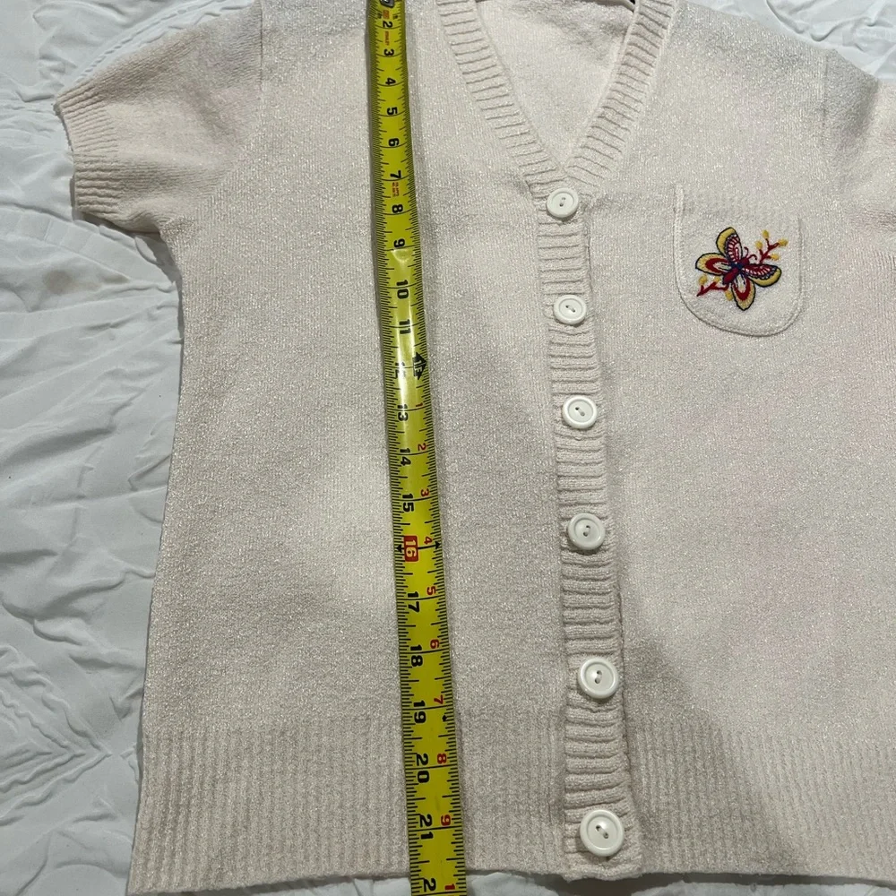 Arbella Knits California Shable -Line Dry Cream Knit Sweater with Butterfly - Picture 6 of 7